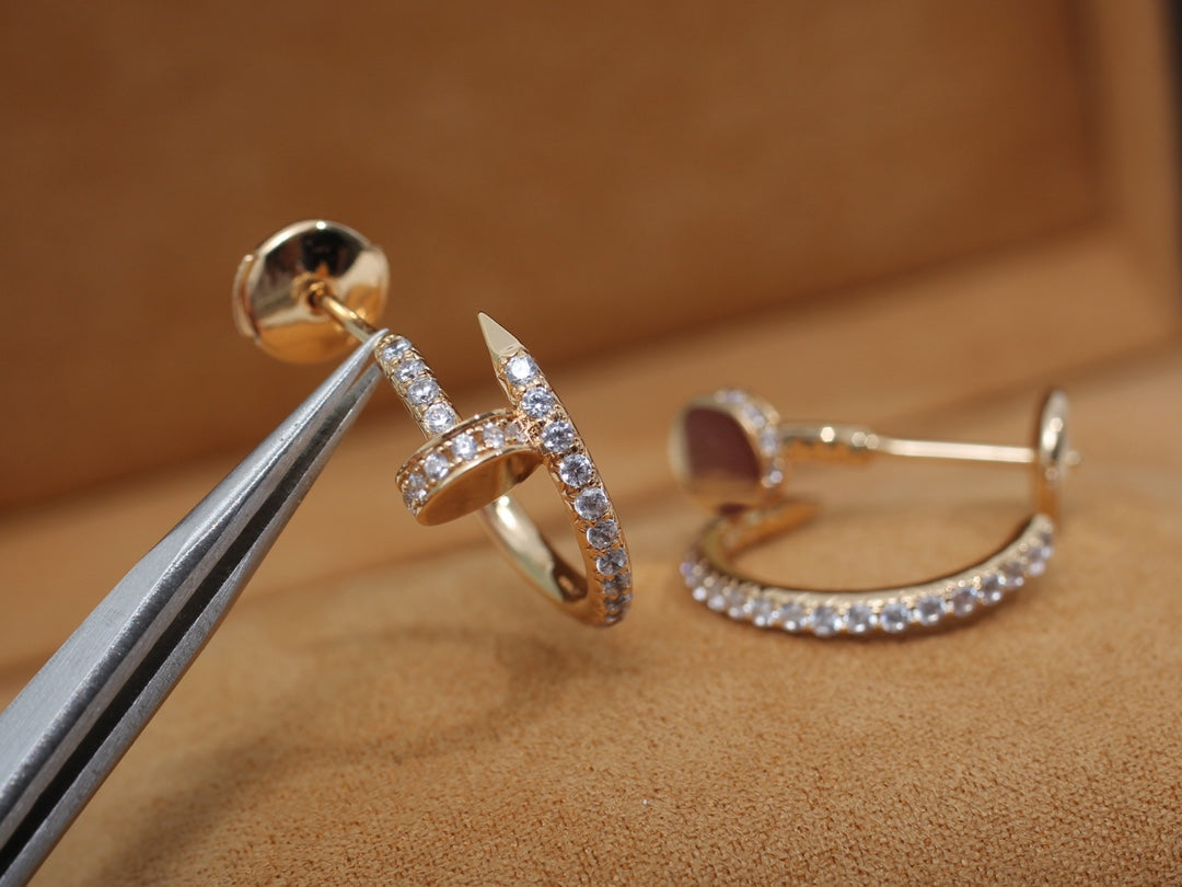 [Stellar Jewelry]JUSTE EARRINGS 12.75MM PINK GOLD DIAMOND