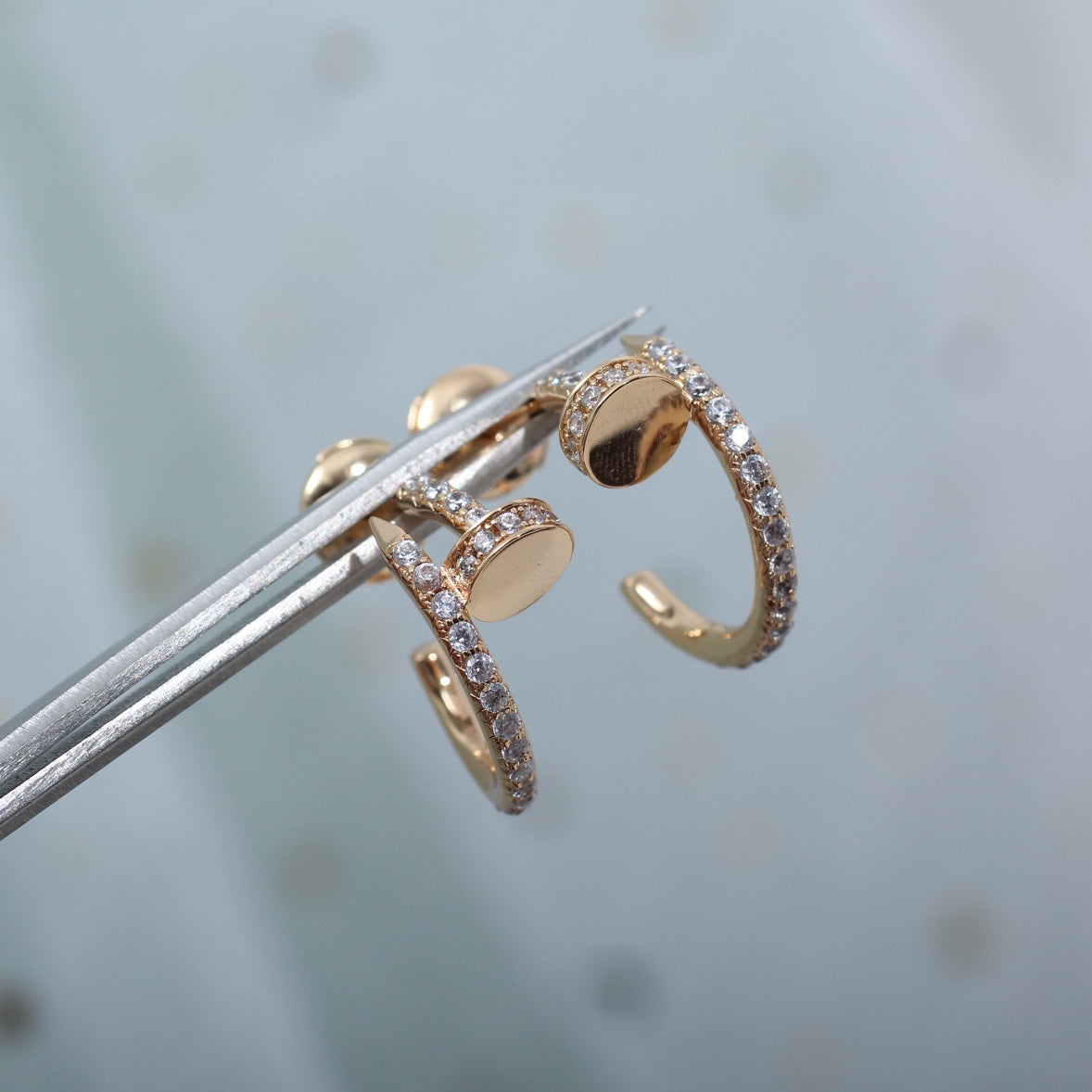 [Stellar Jewelry]JUSTE EARRINGS 12.75MM PINK GOLD DIAMOND