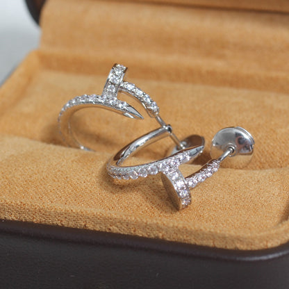 [Stellar Jewelry]JUSTE EARRINGS 12.75MM SILVER DIAMOND