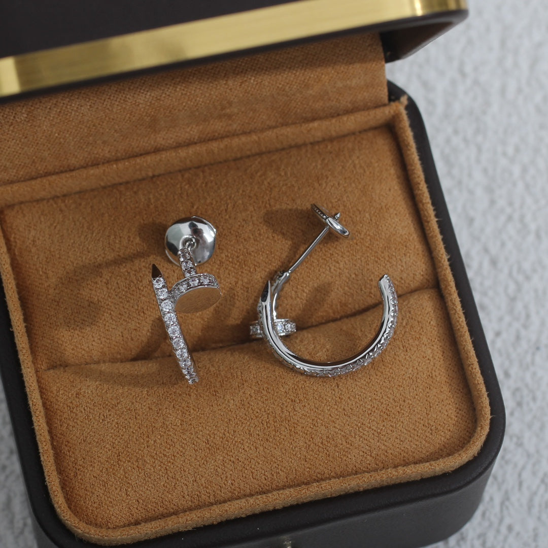 [Stellar Jewelry]JUSTE EARRINGS 12.75MM SILVER DIAMOND