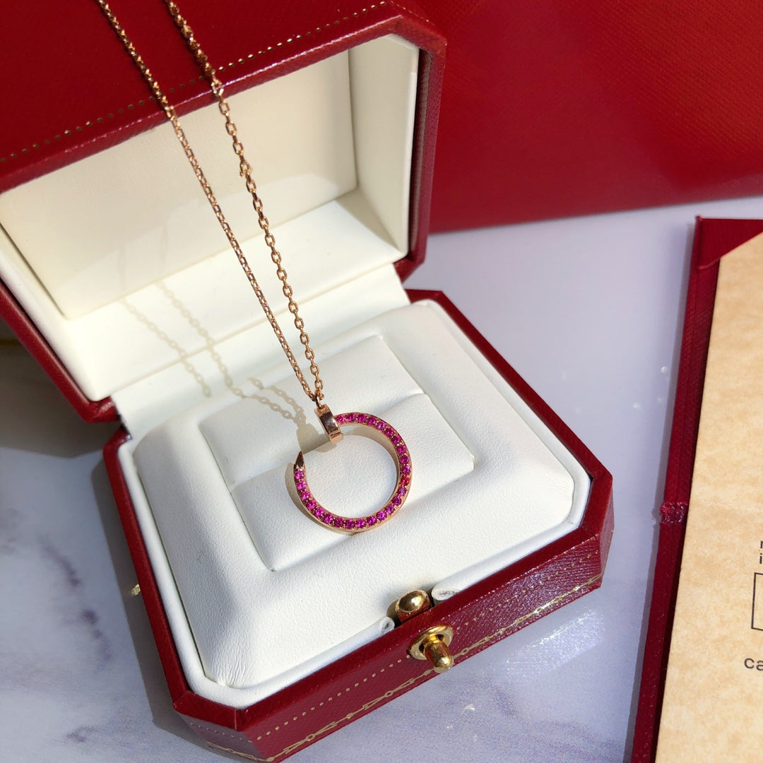 [Stellar Jewelry]JUSTE NECKLACE GOLD RED DIAMONDS