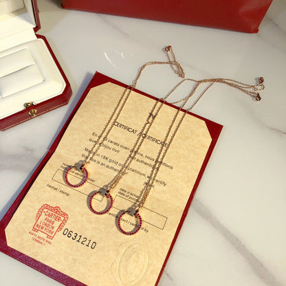 [Stellar Jewelry]JUSTE NECKLACE RED FULL DIAMONDS