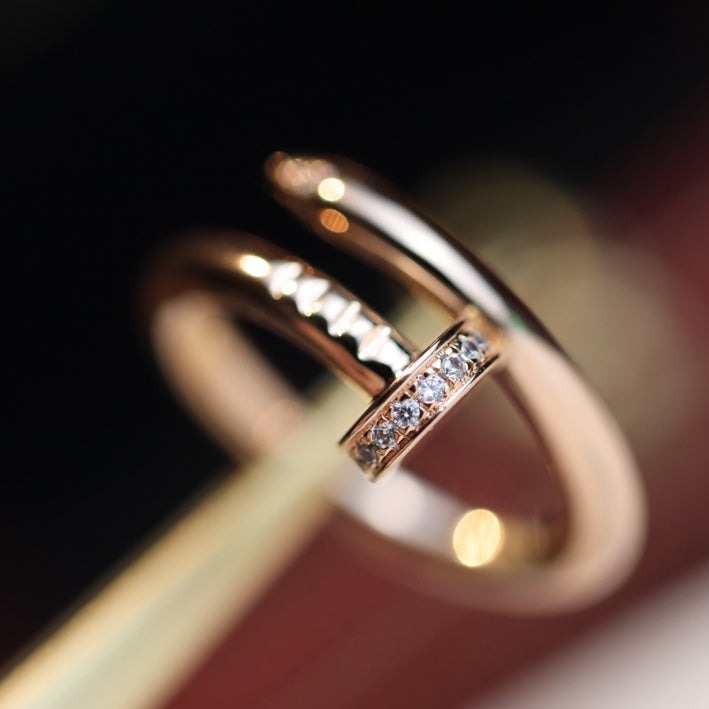 [Stellar Jewelry]JUSTE RING 2.65MM PINK GOLD DIAMOND