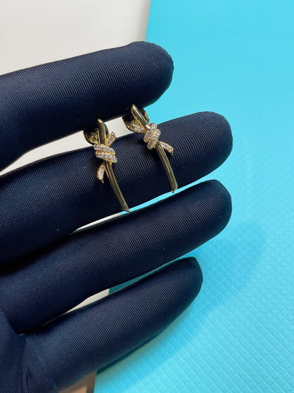 [Stellar jewels]KNOT EARRINGS GOLD DIAMOND