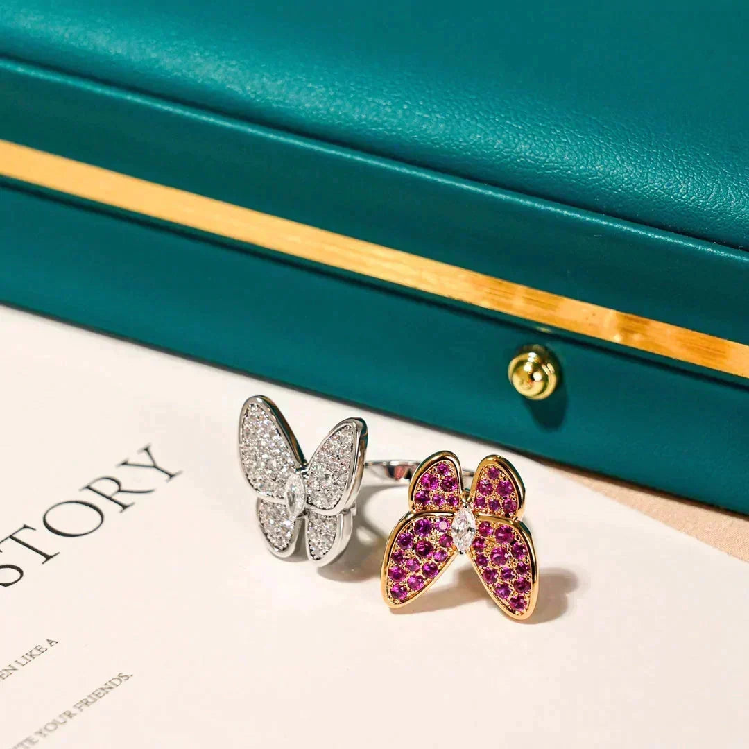 [Stellar Jewelry]TWIN BUTTERFLY DIAMOND RING