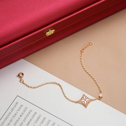 [Stellar Jewelry]STAR 1 DIAMOND PINK GOLD BRACELET