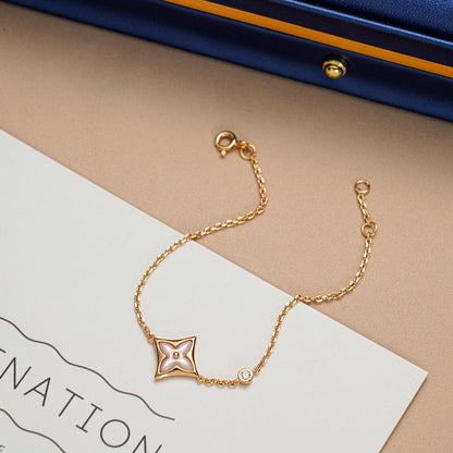 [Stellar Jewelry]STAR 1 DIAMOND PINK GOLD BRACELET