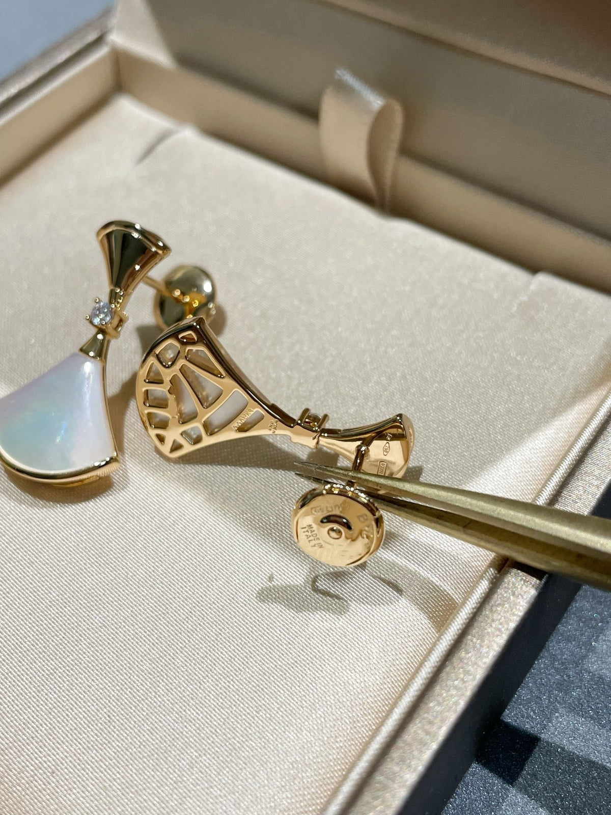[Stellar Jewelry]DREAM MOP 1 DIAMOND EARRINGS