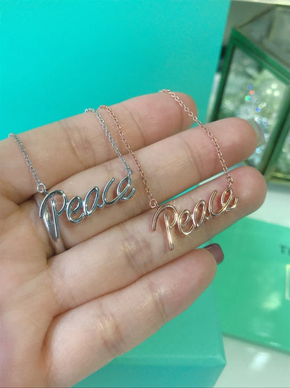 [Stellar jewels]PEACE TEXT PEDANT NECKLACE