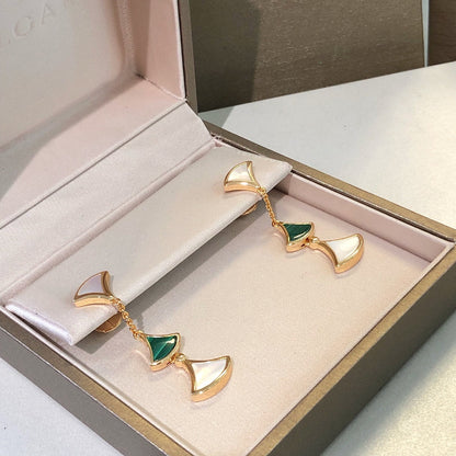[Stellar Jewelry]DREAM EARRINGS 3 MOTIFS MALACHITE MOP PINK GOLD