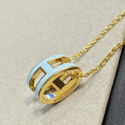 [Stellar Jewelry]POP H LIGHT BLUE NECKLACE