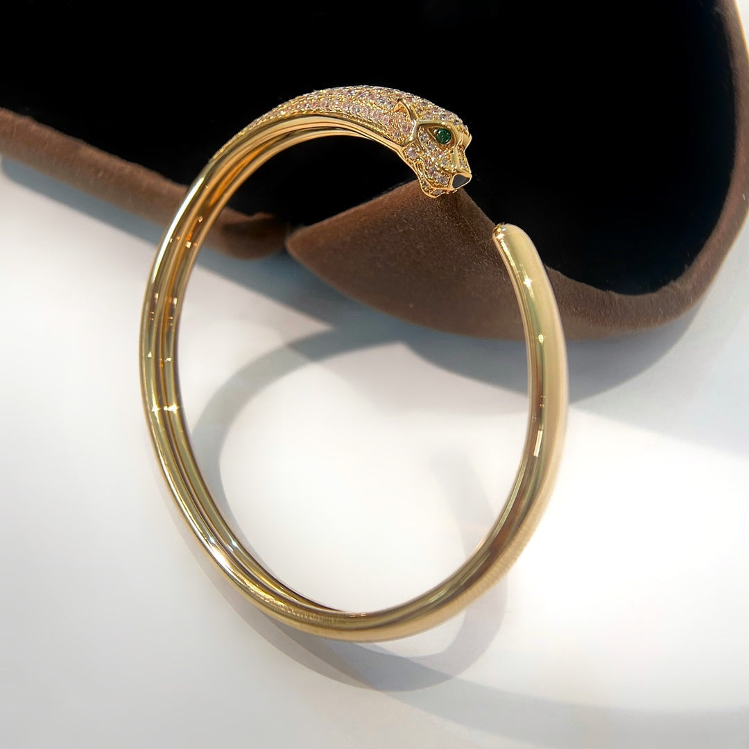 [Stellar Jewelry]PANTHERE GOLD DIAMOND OPEN BRACELET