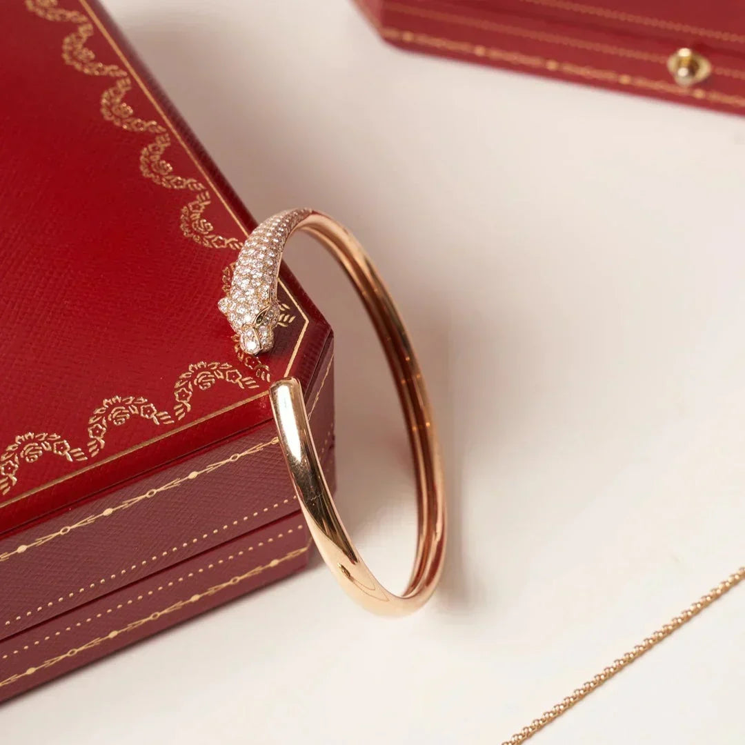 [Stellar Jewelry]PANTHERE HALF DIAMOND OPEN BRACELET