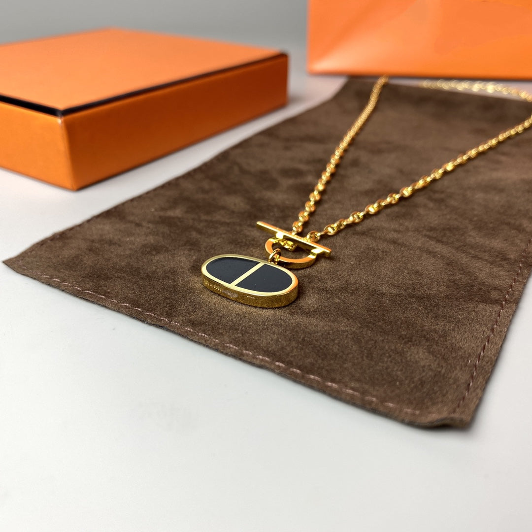 [Stellar Jewelry]CHAINE VERSO BLACK CERAMIC NECKLACE