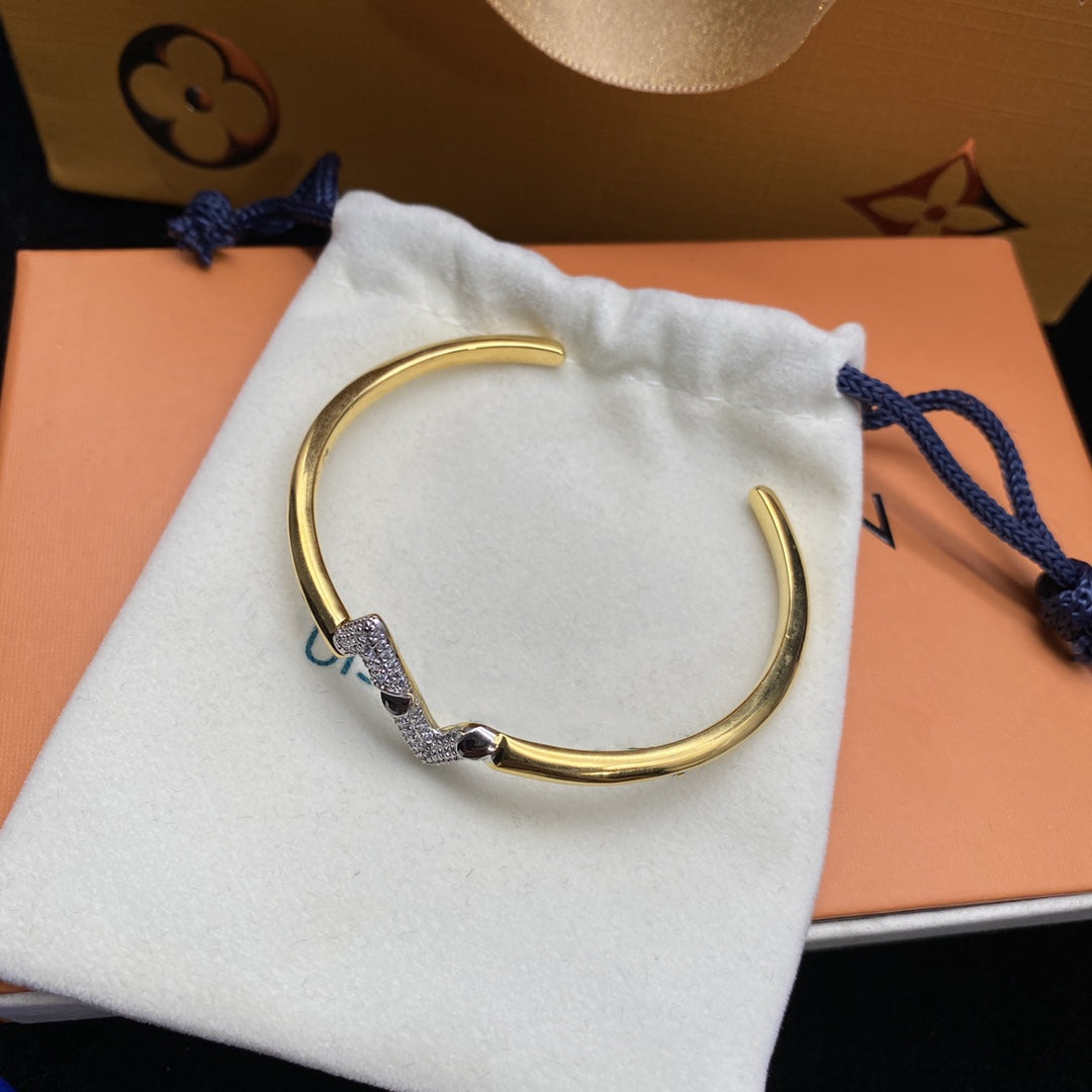 [Stellar Jewelry]VOLTE UPSITE DOWN DIAMOND GOLD OPEN BRACELET