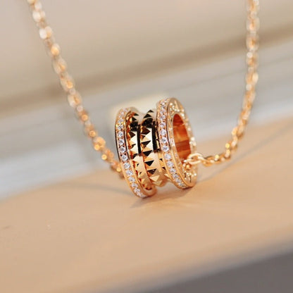 [Stellar Jewelry]ZERO 1 ROCK PEDANT PINK GOLD NECKLACE