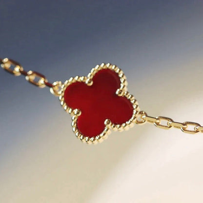 [Stellar Jewelry]CLOVER 20 MOTIFS CARNELIAN NECKLACE