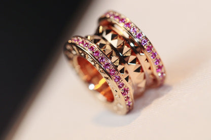 [Stellar Jewelry]ZERO 1 ROCK PINK GOLD PINK DIAMOND NECKLACE