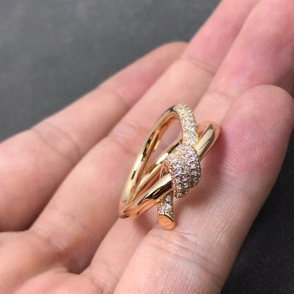 [Stellar jewels]KNOT RING DOUBLE ROW DIAMOND