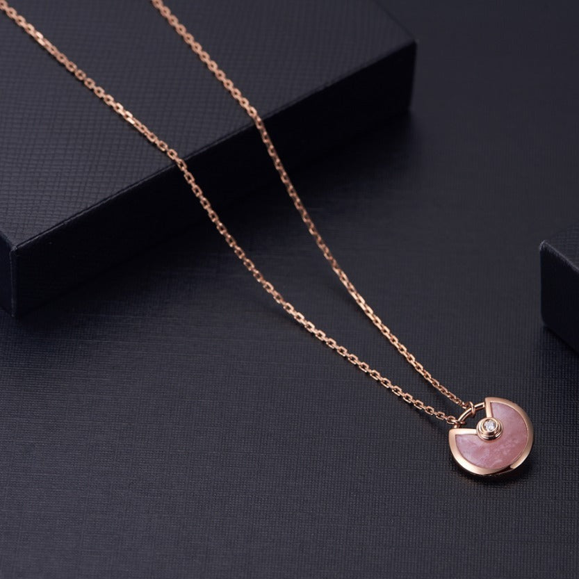 [Stellar Jewelry]AMULETTE ROSE GOLD PINK MOP NECKLACE