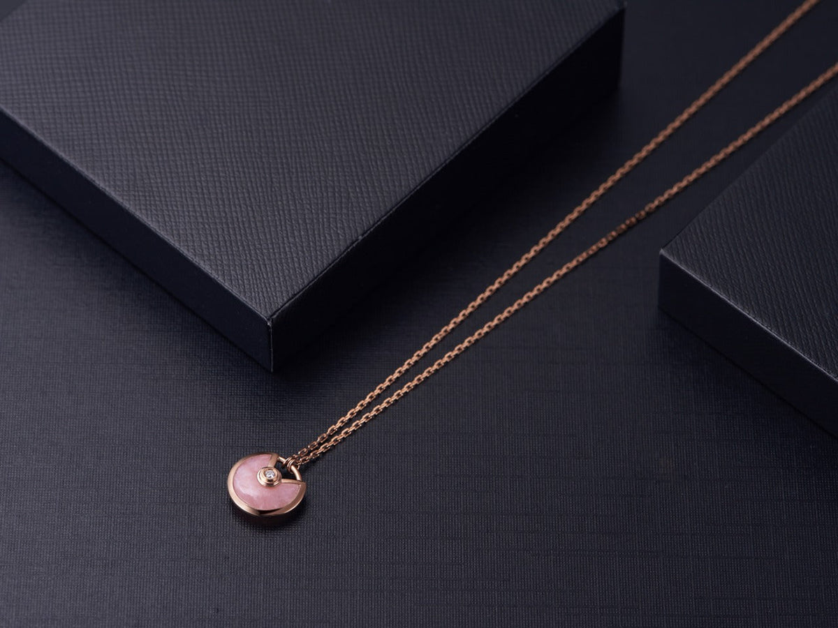 [Stellar Jewelry]AMULETTE ROSE GOLD PINK MOP NECKLACE