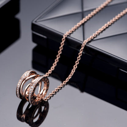 [Stellar Jewelry]ZERO 1 PINK GOLD DIAMOND OPEN NECKLACE