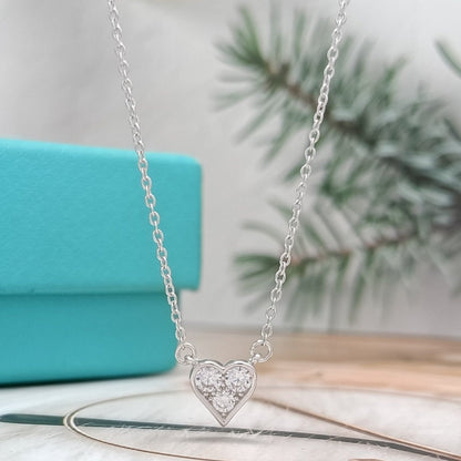 [Stellar jewels]HEART 3 DIAMONDS PEDANT NECKLACE