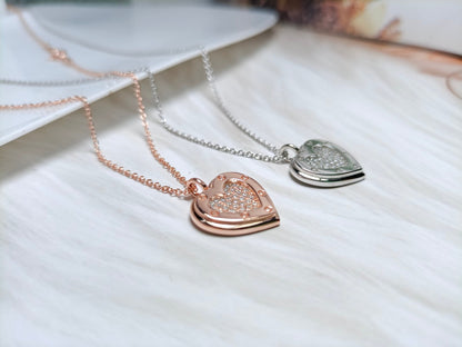 [Stellar jewels]HEART DIAMONDS PEDANT NECKLACE