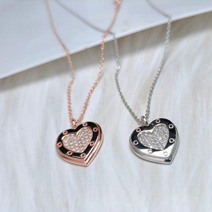 [Stellar jewels]HEART DIAMONDS PEDANT NECKLACE