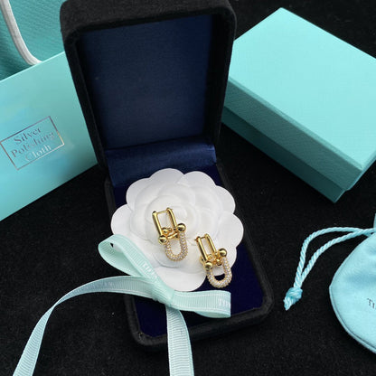 [Stellar jewels]HARDWEAR LINK DIAMOND GOLD EARRINGS