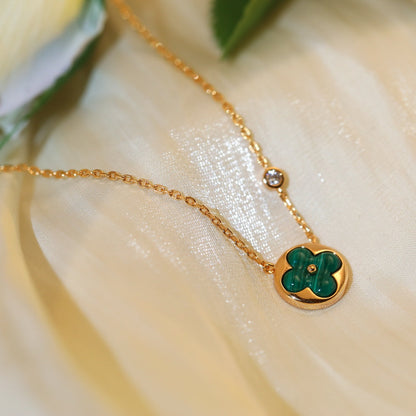 [Stellar Jewelry]SUN PEDANT PINK GOLD 1 DIAMOND NECKLACE