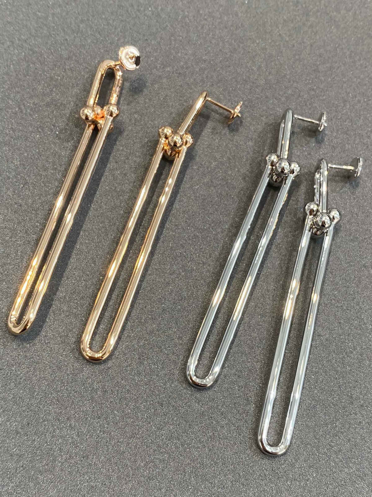 [Stellar jewels]HARDWEAR DOUBLE LONG LINK EARRINGS