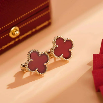 [Stellar Jewelry]CLOVER MEDIUM 1 MOTIFS CARNELIAN  EARRINGS