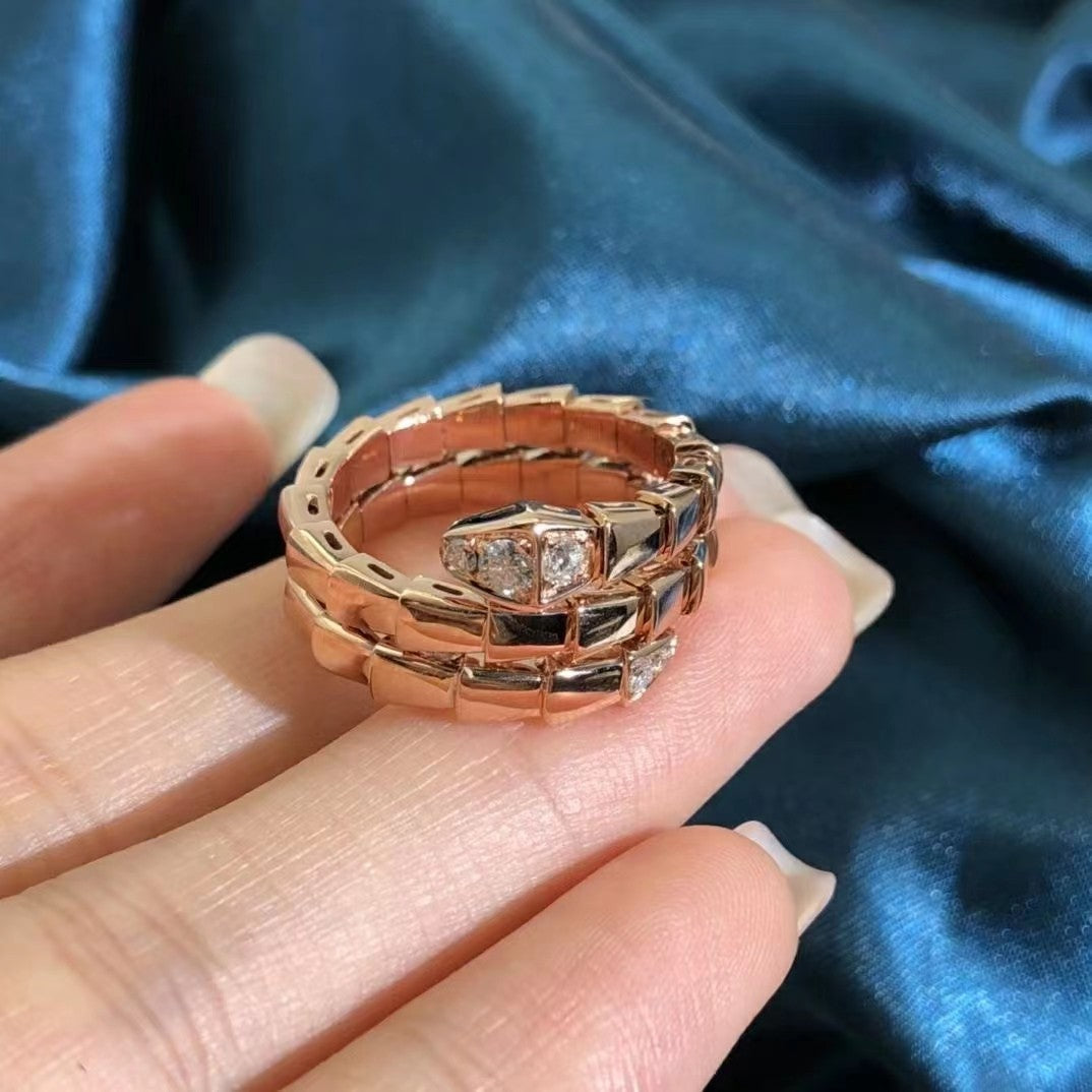 [Stellar Jewelry]SERPENTS DOUBLE ROW DIAMOND RING