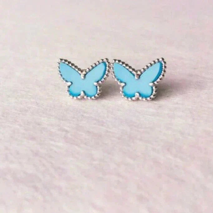 [Stellar Jewelry]BUTTERFLY TURQUOISE EARRINGS SILVER