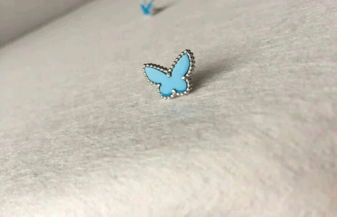 [Stellar Jewelry]BUTTERFLY TURQUOISE EARRINGS SILVER