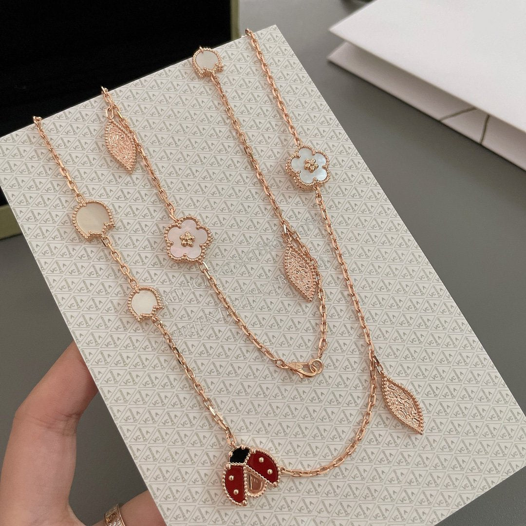 [Stellar Jewelry]LUCKY SPRING 15 MOTIFS ROSE GOLD NECKLACE