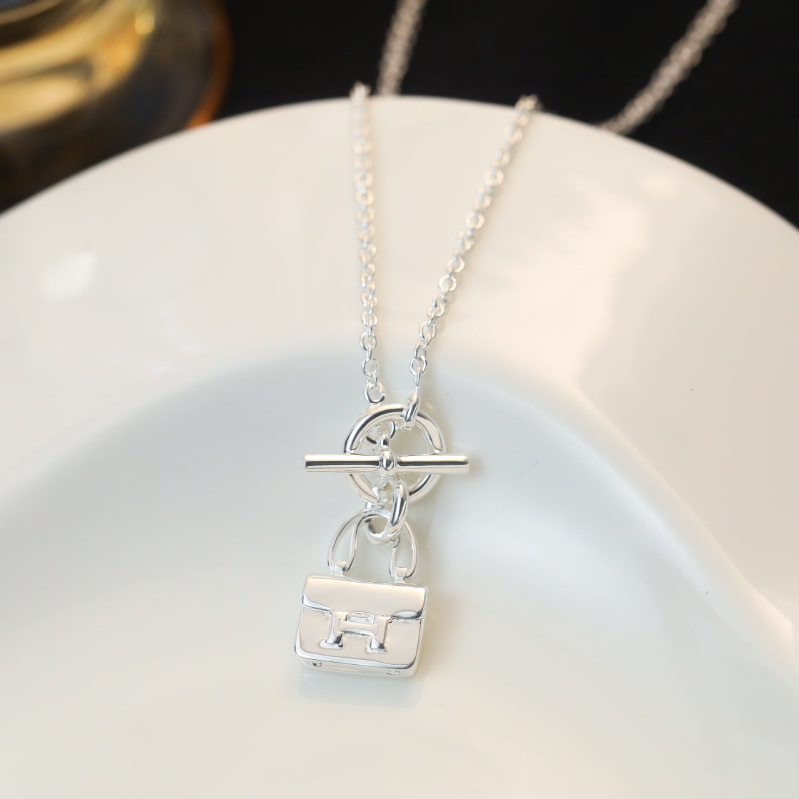 [Stellar Jewelry]POP H PEDANT SILVER NECKLACE