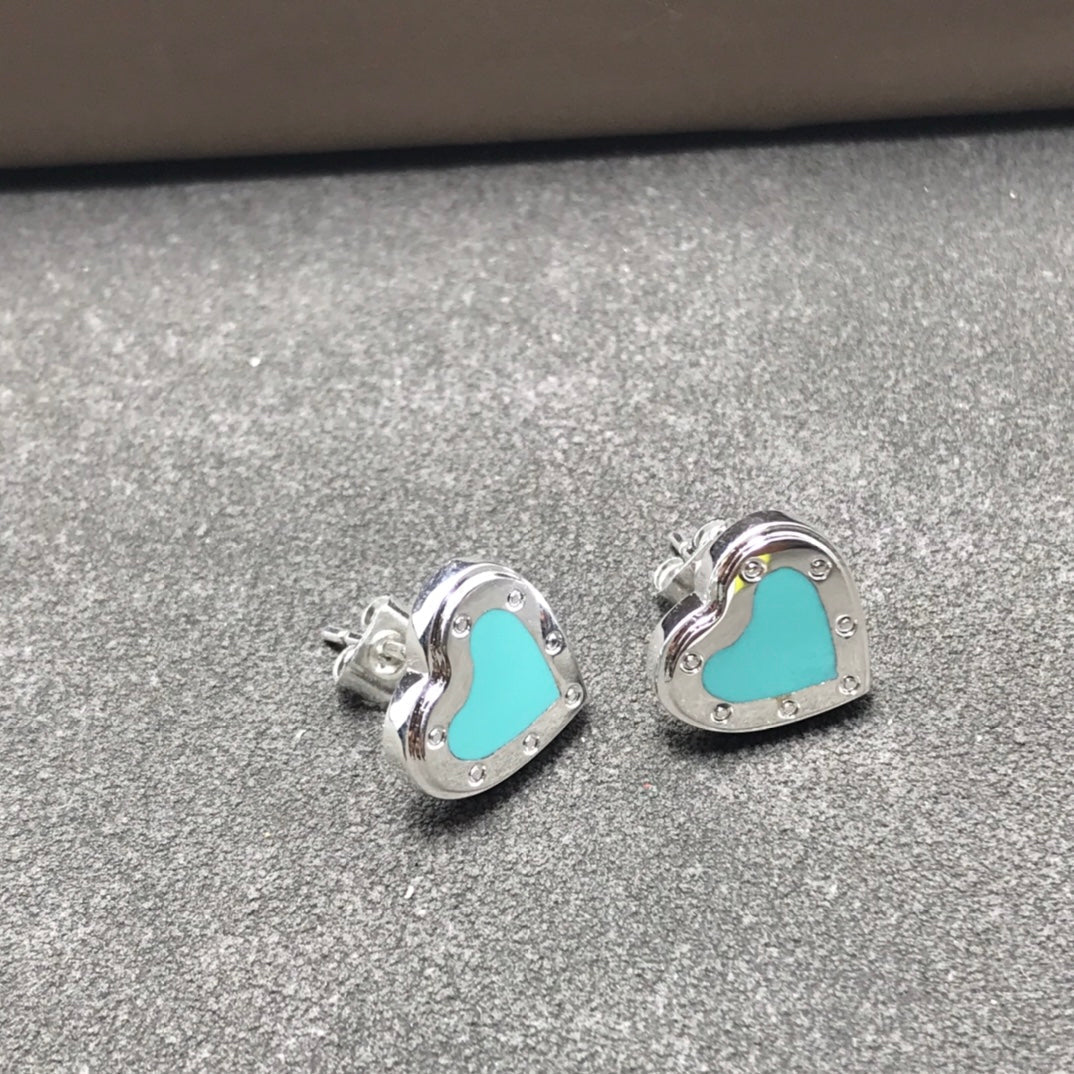 [Stellar jewels]HEART STUD SILVER EARRINGS