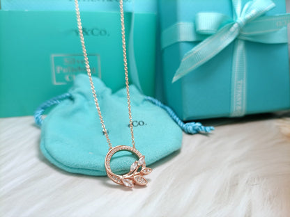 [Stellar jewels]DIAMOND VINE CIRCLE PENDANT PLATINUM NECKLACE