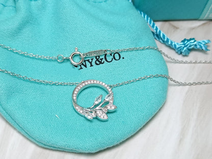 [Stellar jewels]DIAMOND VINE CIRCLE PENDANT PLATINUM NECKLACE
