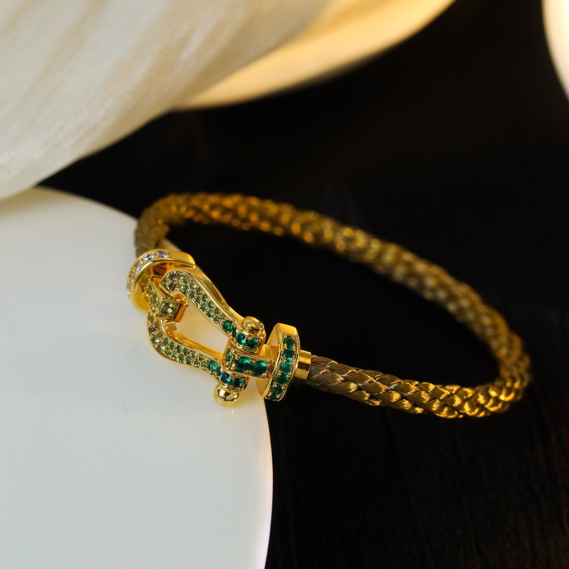 [Stellar Jewelry]FORCE 10 GOLD GREEN DIAMOND PAVED