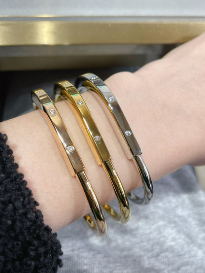 [Stellar jewels]LOCK BRACELET 8 DIAMOND