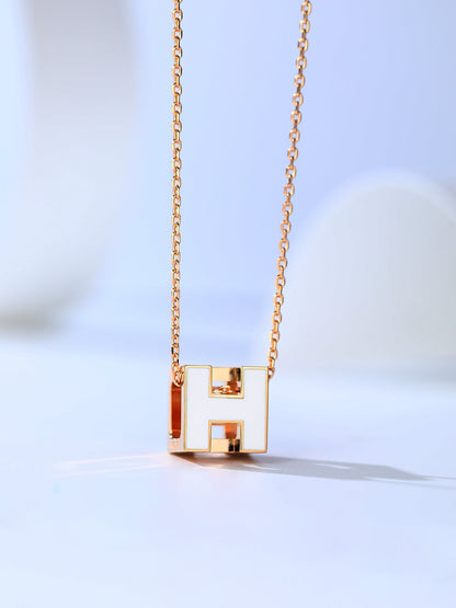 [Stellar Jewelry]H CAGE PINK GOLD NECKLACE