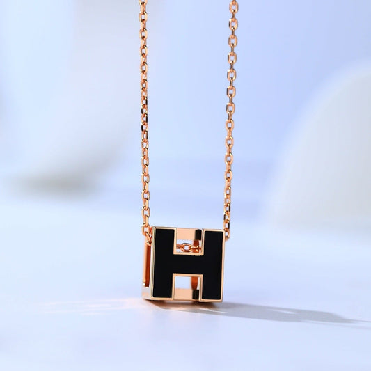 [Stellar Jewelry]H CAGE PINK GOLD NECKLACE