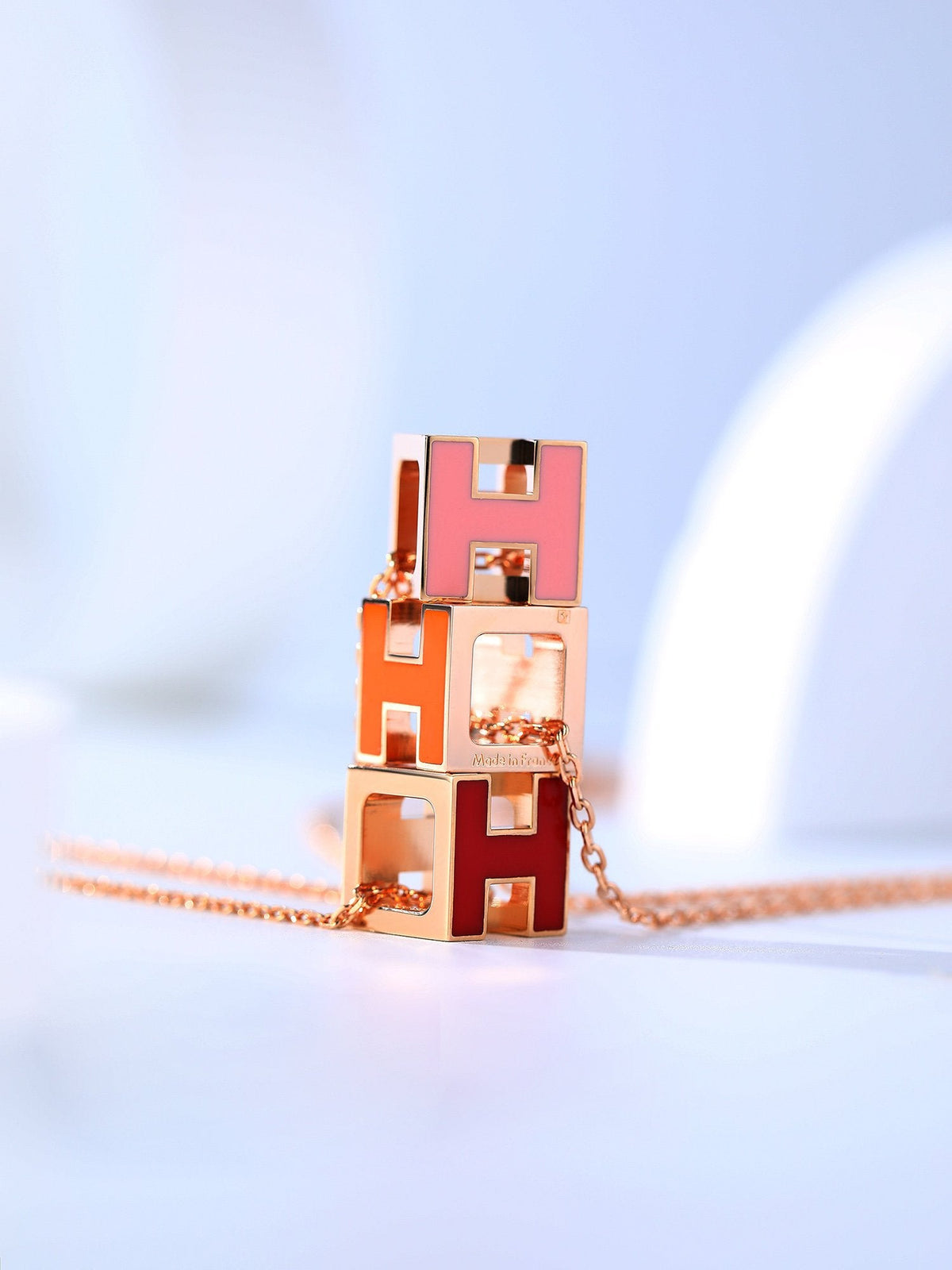 [Stellar Jewelry]H CAGE PINK GOLD NECKLACE