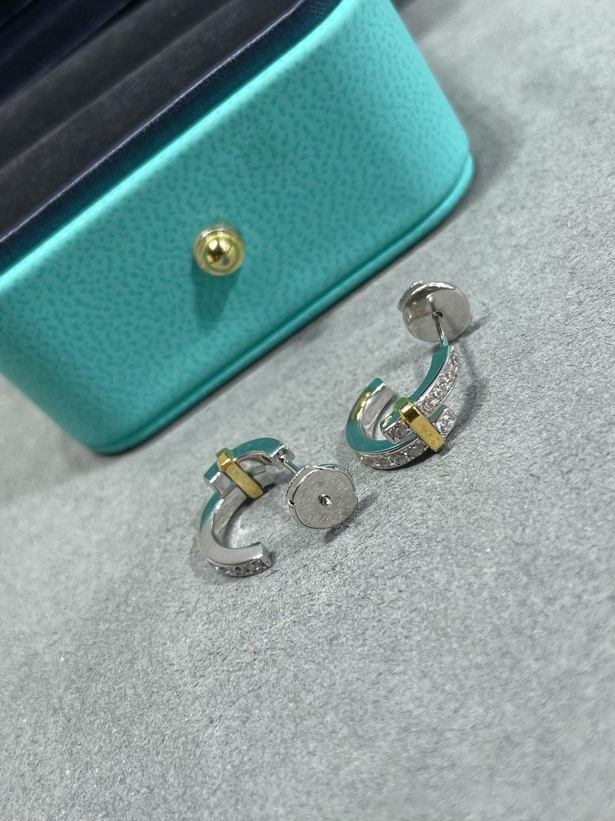[Stellar jewels]EDGE DIAMOND PINK GOLD EARRINGS