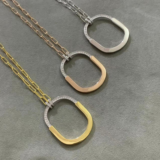 [Stellar jewels]LOCK DIAMOND NECKLACE