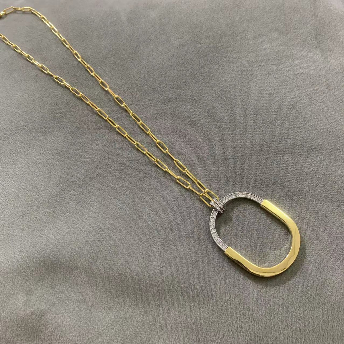 [Stellar jewels]LOCK DIAMOND NECKLACE