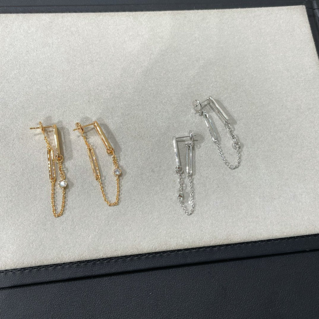 [Stellar Jewelry]CHAINE CHAOS DIAMOND DROP EARRINGS